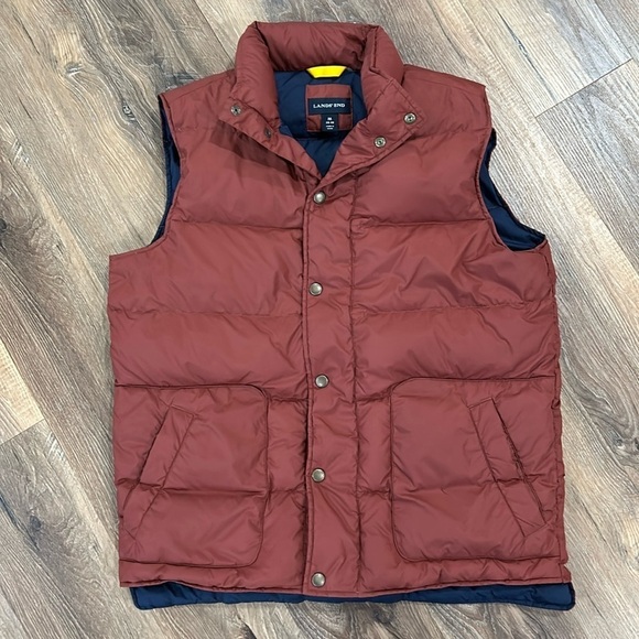 Lands' End Other - LANDS END Men's Burgundy and Navy Puffer Vest Size Medium 38-40